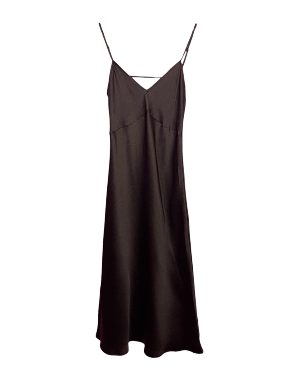 Intimately Free People Satin Midi Slip‎ Dress Black Open Back Women’s M NWT
